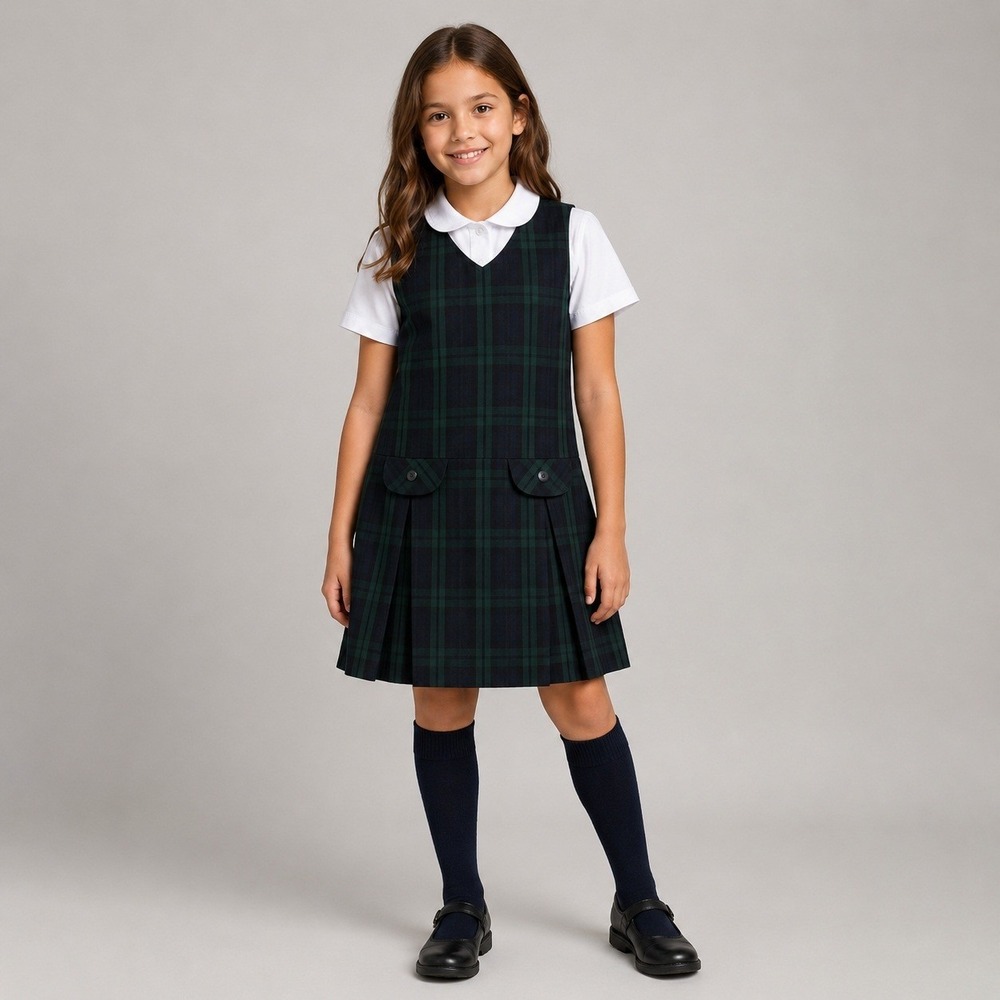 Dennis Uniform Girls Plaid Pleated Jumper Dress G10 Size 10 School Preppy
